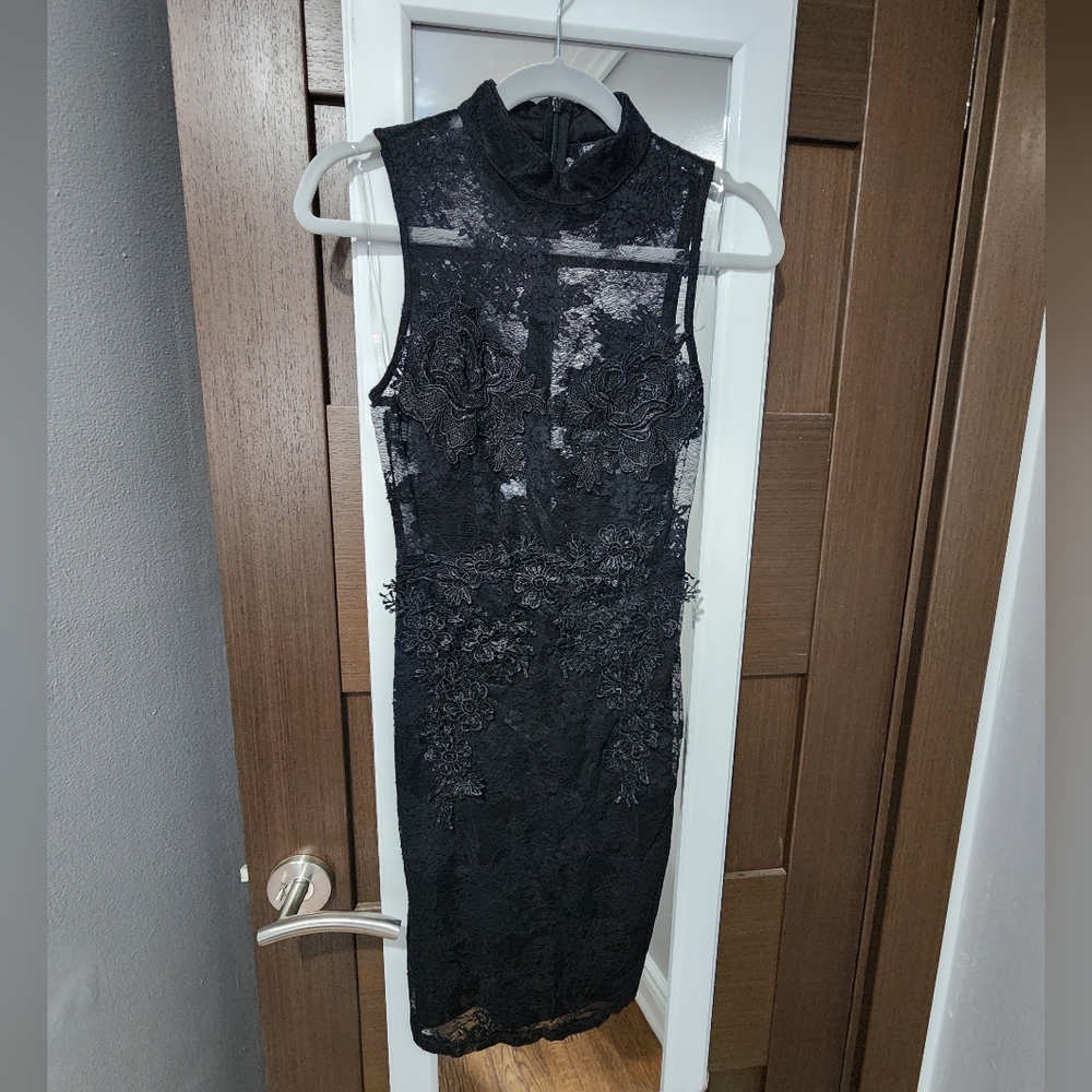 Fashion Nova Sheer Black Dress